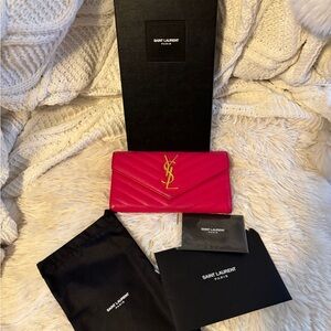 Authentic Yves Saint Laurent Cassandre Matelasse Wallet